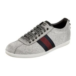 Gucci Sylvie Web Accent Glitter Sneakers